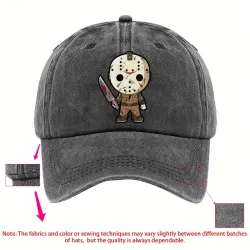 Jason Voorhees Horror Icon Print Baseball Cap - Adjustable