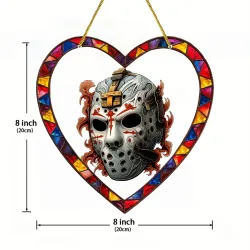 8" Jason Voorhees Acrylic Heart Suncatcher